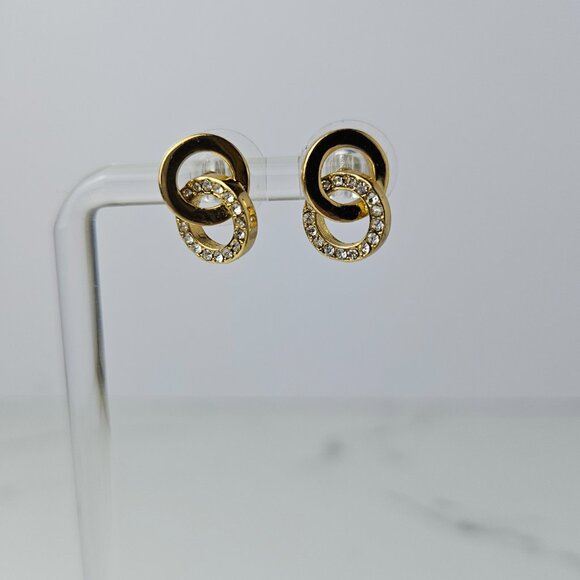 Kate Spade Marked Double Circle Stud Gold Earrings - Picture 7 of 8